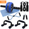 7-In-1 Ab Roller Wheel Kit, Perfect Home Gym Equipment Exercise Roller Wheel Kit with Push-Up Bar, Knee Mat, Jump Rope and Hand Gripper, Core Strength & Abdominal Exercise Ab Roller, Blue